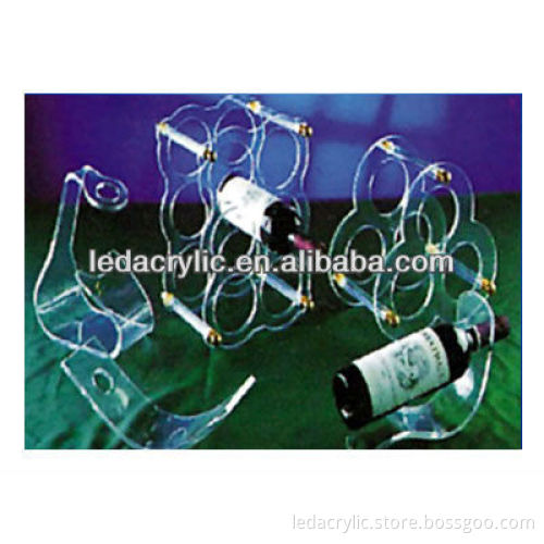 Simple Perspex Chemical Resistance 3 Bottle Acrylic Wine Holder Rack For Restaurant